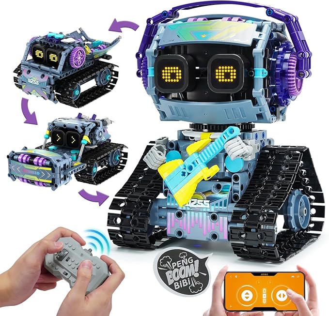 3 in 1 STEM Robotics Toy Building Blocks Set, Programmable APP Remote Control Robot/Car Robot Coding Kit, STEM Project Education Birthday Gift for Boys and Girls Ages 8-12 (433 Pieces)