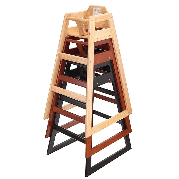 Seating Ready-to-Assemble Restaurant Wood Bar Height High Chair, Baby Highchairs, Durable Dining Feeding Chair with Steps, High Chairs for Babies and Toddlers, Number 04