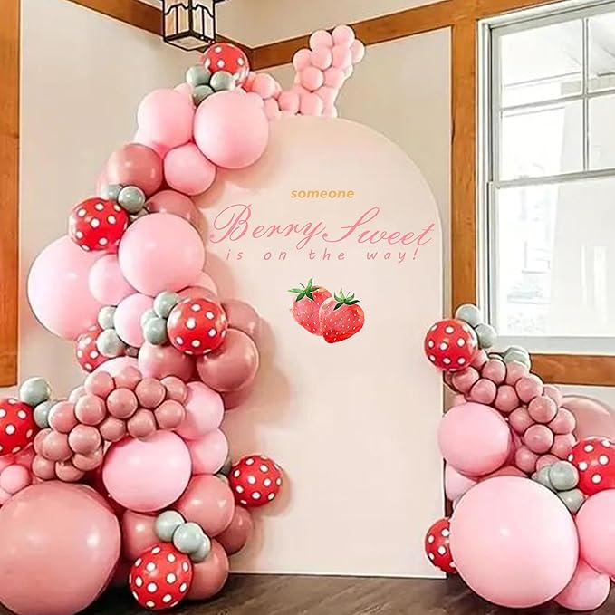 Someone Berry Sweet is On The Way Wall Decal - Baby Shower Party Decorations, Gender Reveal Party Supplies, Baby Shower Party Balloon Arch Strawberry Sign Decal (Berry Decal)