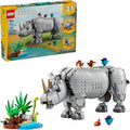 LEGO Creator 3 in 1 Wild Animals: Majestic Rhino with Birds Building Toys for Kids - Safari Pretend Play Toys for Girls & Boys, Ages 9+ - Gift for Christmas - 31171