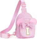Sling Bag for Kids, Birthday Gifts for Little Girl, Small Cute Bag for Little Girls Kids, Initial Small Sling Bags for Girl Kid Daughter (Pink I)