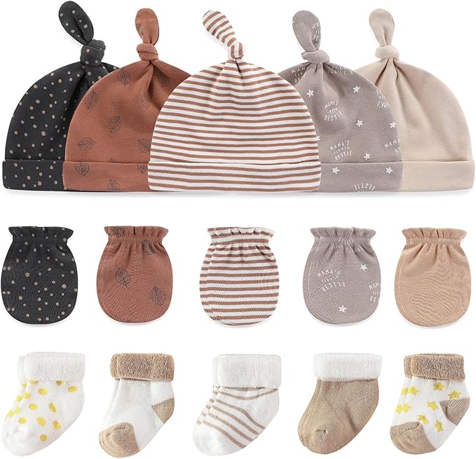 Baby Hats Mittens and Socks Set Cotton Newborn Hat Beanie Soft Infant Girls Boys Caps Gloves 0-6 month