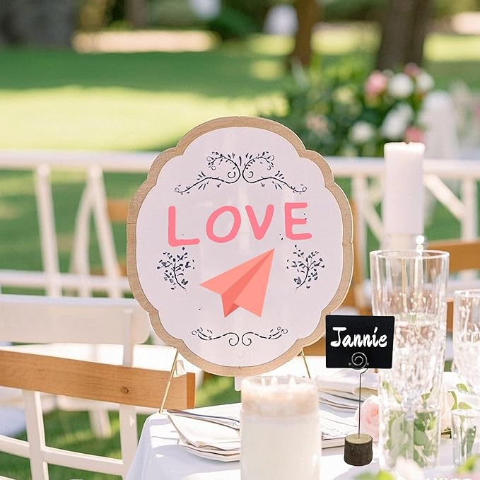 20 Pack Mini Chalkboard Signs Food Tags for Party Buffet with 10 Wooden Stands, Reusable Hanging Chalk Boards for Weddings Bakery Birthday Place Cards, Table Numbers