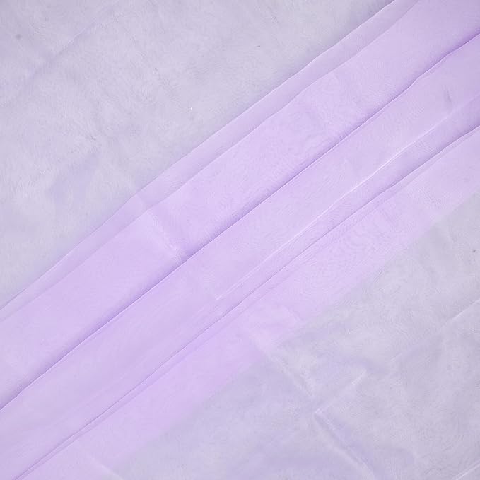Organza Fabric 5 Yard Bridal Solid Sheer Organza Fabric Bolt for Wedding Dress, Fashion, Crafts, Decorations Silky Shiny Organza 44" - (5 Yard, Lavender)