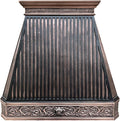 CT Copper Tailor Copper Vent Hood Island Mount,36'' W,48''H, 610 CFM Exhaust Fan,Stainless Steel Vent,LED Light,Dishwasher-Safe Baffle Filters,Light Hammered-Medium Patina,VH14TA2L