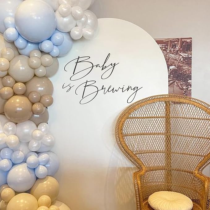 Baby is Brewing Wall Decal - Baby Shower/Gender Reveal/Birthday Party Decoration Supplies Wall Stickers,Beer Brewing Theme Stickers, Brewing Sign Balloon Arch Backdrop and Party Backdrop Decals