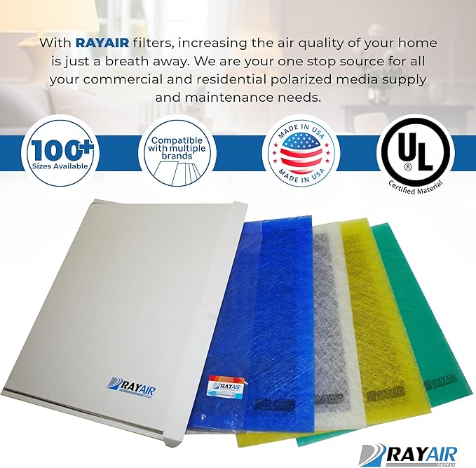 RayAir Supply 16x25 Replacement Filter Pads Compatible with Dynamic Air Cleaner 16X25 Refill (3 Pack), Made in USA