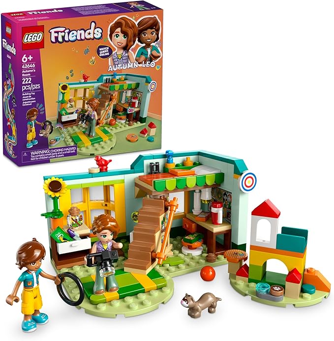 LEGO Friends Autumn’s Room Building Toy - Pretend Play Set for Kids, Girls and Boys, Ages 6+ - with 2 Minidolls, Bandit The Ferret, and Bird Figure - Gift Idea for Birthdays - 42646