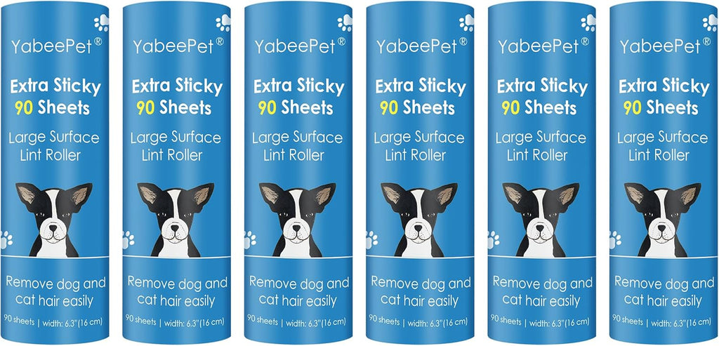 Extra Sticky Large Lint Roller Refills, 6.3'' Giant Lint Roller Refills for Pet Hair, Clothes&Furniture Cleaning, 540 Sheets in Total