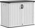 Devoko Outdoor Storage Cabinet 26 Cu Ft with Lockable Doors, Horizontal Storage Shed Waterproof Patio Tools Storage Box for Sofa Cushions, Gardening Tools and Accessories (White)