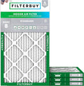 Filterbuy 9.5x19.5x1 Air Filter MERV 8 Essential Dust & Allergy Defense (4-Pack), Electrostatic Pleated HVAC AC Furnace Filters Replacement, Made in USA (Actual Size: 9.50 x 19.50 x 0.75)