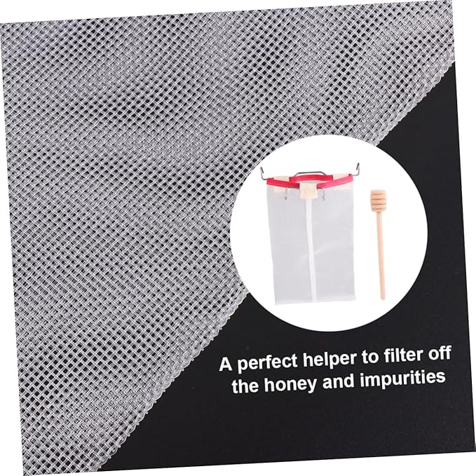 Mikinona Honey Strainer Filter Net Mesh Filter Net for Honey Extraction Lightweight Portable Nylon Material