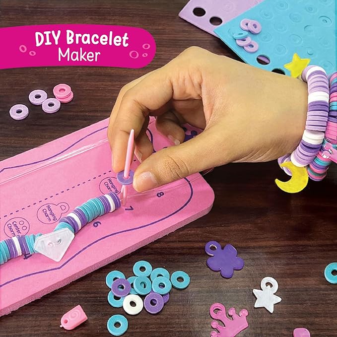 Imagimake Princess Craft Kit | 10 Mess-Free DIY Activities | Bracelet Making Kit, Unicorn Pouch, Butterfly Wands & Photo Frame | Girls Toys Age 6-8 | 5,6,7,8,9,10,11,12 Year Old Girl Birthday Gifts