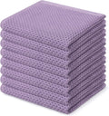 Homaxy 100% Cotton Waffle Weave Kitchen Dish Cloths, Ultra Soft Absorbent Quick Drying Dish Towels, 12 x 12 Inches, 8-Pack, Lavender