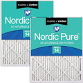 Nordic Pure 20x20x1 (Actual Size: 19 1/2 x 19 1/2 x 3/4) Pleated Air Filters MERV 14 Plus Carbon 2 Pack