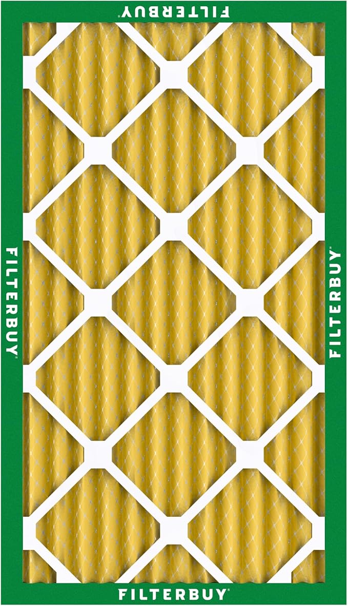 Filterbuy 16x25x2 Air Filter MERV 11 Superior Pet & Allergy Defense (12-Pack), Electrostatic Pleated HVAC AC Furnace Filters Replacement, Made in USA (Actual Size: 15.50 x 24.50 x 1.75)