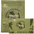 Grab Green Stoneworks Laundry Detergent Pods and Dryer Sheet Bundle, 50 Count Pods and 80 Dryer Sheets, Olive Leaf Scent, Plant and Mineral Based Laundry Care Set