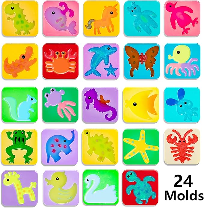 Aqua Fairy Water Gel Kit for Kids, Magic Water Elf Toy Kit with 20 Colors Magic Gel, Aqua Fairy kit with 24 Shape Molds, Crate Your Own Magic Elf Kits Water Pets Craft Kits for Kids
