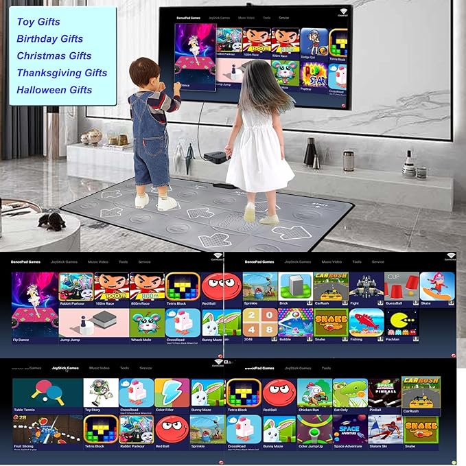 Dance Mat for Kids and Adults, TV Dance Mats Game for Girls Boys,Dance pad for Exercise, Double Dancing Mat for Family Games,Gifts Ideas for Girls and Boys,Grey