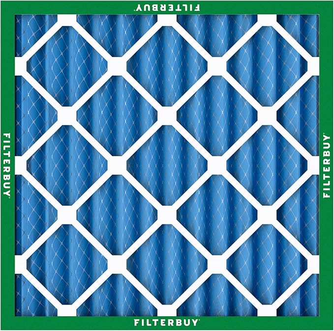 Filterbuy 12x12x2 Air Filter MERV 13 Optimal Smoke & Allergy Defense (3-Pack), Electrostatic Pleated HVAC AC Furnace Filters Replacement, Made in USA (Actual Size: 11.50 x 11.50 x 1.75)