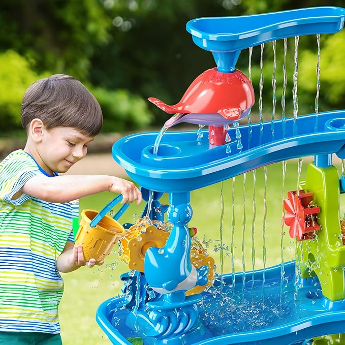 Water Table for Kids 3 4 5 6 7 Years Old - Water Playset for Toddlers 3-5, Water and Sand Play, Backyard Water Table, Summer Outdoor Beach Toys, Sensory Activity, Gifts for Boys Girls