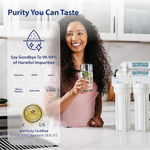 APEC Water System ROES-PHUV75 Essence Series Top Tier Alkaline Mineral pH+ and UV Ultra-Violet Sterilizer 75 GPD 7-Stage Ultra Safe Reverse Osmosis Drinking Water Filter System
