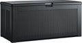 Rubbermaid Extra Large Resin Outdoor Storage Deck Box (134 Gal), Weather Resistant, Black, Deck Organization for Home/Backyard/Pool Chemicals/Toys/Garden Tools/Porch/Patio Cushions