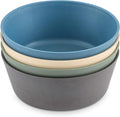 WeeSprout Bamboo Kids Bowls, Set of Four 10 oz Kid-Sized Bamboo Bowls, Dishwasher Safe Kid Bowls (Blue, Green, Gray, & Beige)