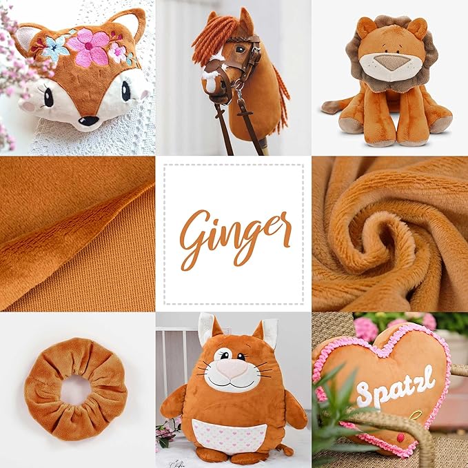kullaloo Plush Fabric | Solid Ginger Minky Fabric for Sewing | Super Soft Cuddle Material | 39.5x29.5 | Plushies, Baby Blankets, Pillows, Dog Beds, Cat Beds, Beanies, Baby Accessories, Apparel & More