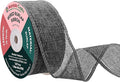 Mandala Crafts Gray Burlap Wired Ribbon 1.5 Inches Wide Jute Ribbons for Crafts - 10 Yds Roll Rustic Burlap Wrap Trim Ribbons for Wreaths Bows Party Decoration