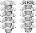 10PCS Mesh Sink Drain Strainer Hair Catcher, 2.125'' Stainless Steel Slop Basket Filter Trap, Bathtub Sink Drain Screen Filter Cover Mesh Bathroom Bathtub RV Laundry Lavatory Balcony Utility