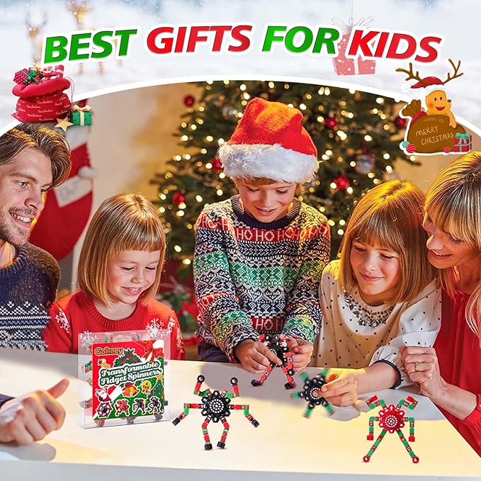 Fidget Spinners for Kids and Adults Christmas Fidget Toys Gifts, Stress Relief Sensory Toys for Boys and Girls Fingertip Gyros for ADHD Autism for Kids Birthday Gifts