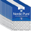 Nordic Pure 20x20x1 (Actual Size: 19 1/2 x 19 1/2 x 3/4) Pleated MERV 12 Air Filters 12 Pack