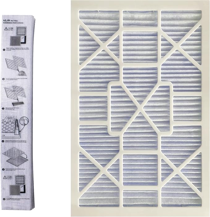 LEKEN 16x25x1 AC Furnace HVAC Filter Reusable Electrostatic Filters MERV 13 For Households With Pets, Contain 1 Reusable ABS Frame+12 Air Filter Medias