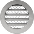 4" Gray Vent Cover - Aluminum - Industrial Round Air Vent Louver - Metal Soffit Vent with Screen - Mesh - Round Vent Grille for House Or Garage Wall- (4" Inch, Gray)
