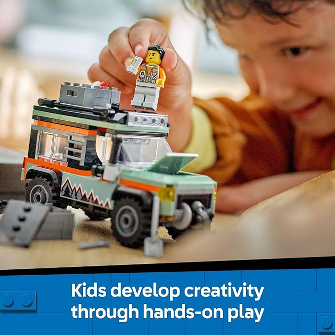 LEGO City Off-Road 4x4 Mountain Truck Toy - Building Toy Set for Kids, Boys and Girls, Ages 6+ - Fun Gift Idea for Birthdays and Holidays - with Adventurer Minifigure and Accessories - 60447