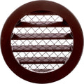 4" Brown Vent Cover - Aluminum - Industrial Round Air Vent Louver - Metal Soffit Vent with Screen - Mesh - Round Vent Grille for House Or Garage Wall