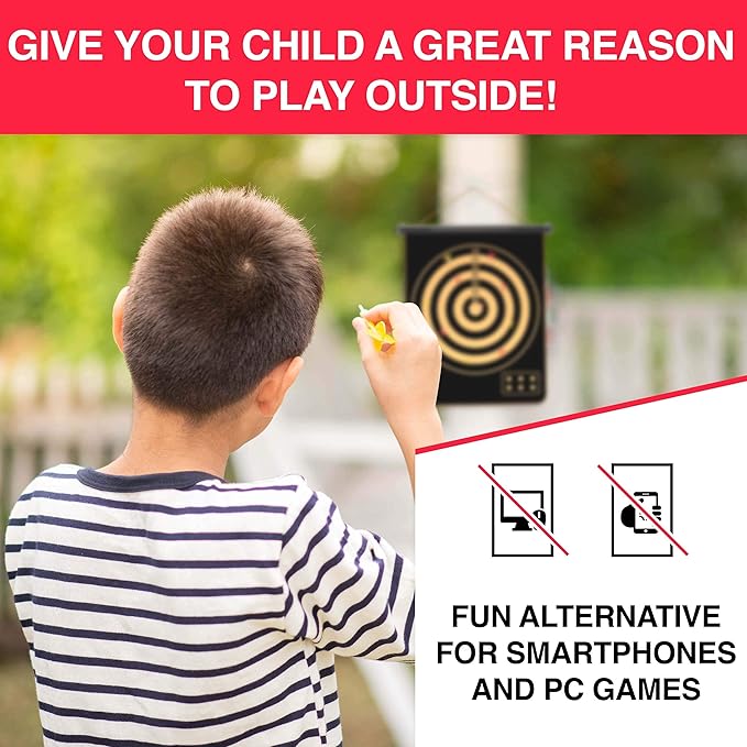Magnetic Dart Board for Kids - Indoor Outdoor Darts Game, 16pcs Magnetic Darts, Double Sided Board Games Set, Best Toys Gifts for Teenage Age 5 6 7 8 9 10 11 12 13 14 15 16 Years Old Boys