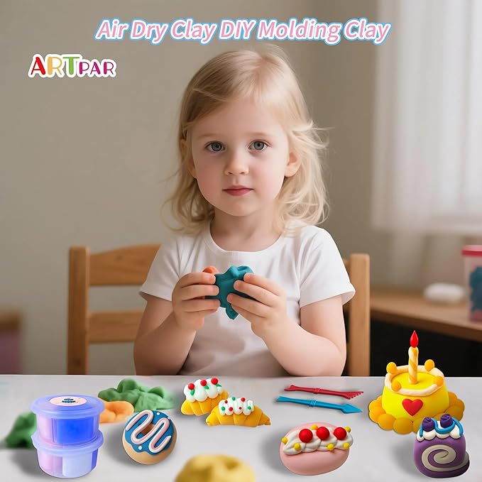 Air Dry Clay for Kids,Modeling Clay Kit,Model Magic Sculpting Set,Ultra Light & Soft, Safe Non-Sticky | 12 Box DIY Art and Crafts School Projects, Home Party Favors for Boys & Girls