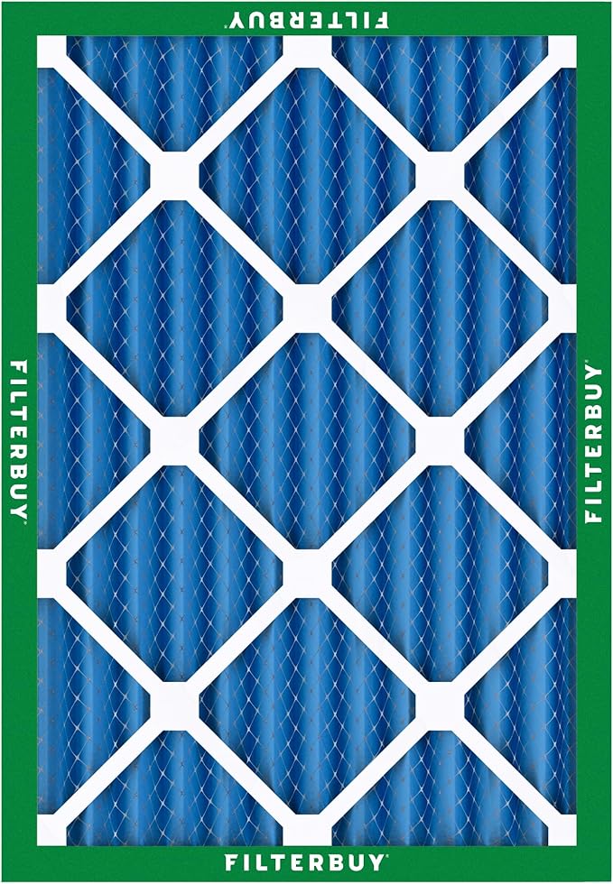 Filterbuy 18x20x2 Air Filter MERV 13 Optimal Smoke & Allergy Defense (3-Pack), Electrostatic Pleated HVAC AC Furnace Filters Replacement, Made in USA (Actual Size: 17.50 x 19.50 x 1.75)
