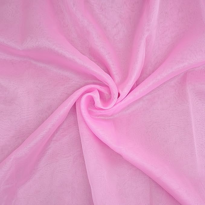 Organza Fabric 5 Yard Bridal Solid Sheer Organza Fabric Bolt for Wedding Dress, Fashion, Crafts, Decorations Silky Shiny Organza 44" - (5 Yard, Baby Pink)