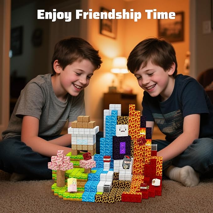 Magnetic Blocks-100PCS Magnetic Building Blocks, Magnet Toys Kids Build Cubes, Upgraded Sensroy Toys & Games, Christmas Birthday Gifts for Boys & Girls Ages 3+