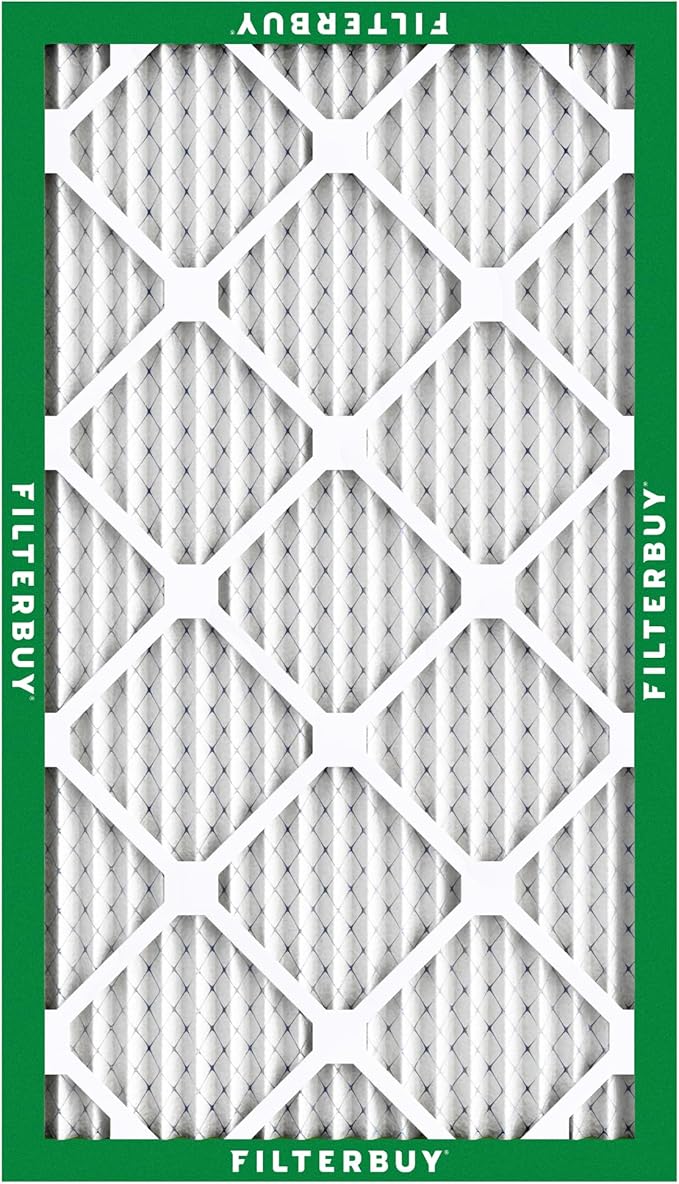 Filterbuy 9.5x19.5x1 Air Filter MERV 8 Essential Dust & Allergy Defense (4-Pack), Electrostatic Pleated HVAC AC Furnace Filters Replacement, Made in USA (Actual Size: 9.50 x 19.50 x 0.75)