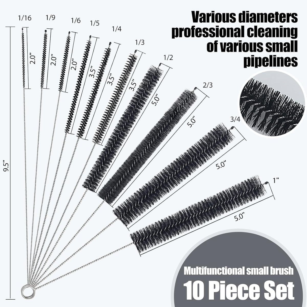Flexible Pipe Cleaner, Clog Remover for Sink, Household Sewer Hair Brush, Long Drain Brush with Flexible Feeding Tube - 13pcs
