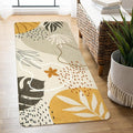 Lahome Boho Washable Hallway Rugs - 2x4 Area Rugs Non-Slip Low-Pile Soft Bathroom Rug Runner Throw Small Kitchen Runner Rugs, Botanical Print Floor Mats Rug for Bedside Entryway Laundry Room