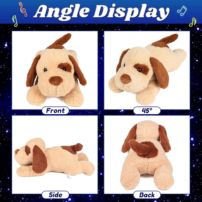 Cuteoy Glowing LED Dog Light-up Nightlight Toys Musical Plush Stuffed Animal Soft Singing Lullabies Birthday Christmas Plushies Puppy Gifts for Kids Boys Girls,14"