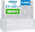 Aerostar 21.5x23.3125x1 MERV 8-12 Count - High Efficiency Pleated HVAC, Furnace & Air Conditioner Filters - Removes Dust, Lint, Mold & Allergy-Causing Pollen