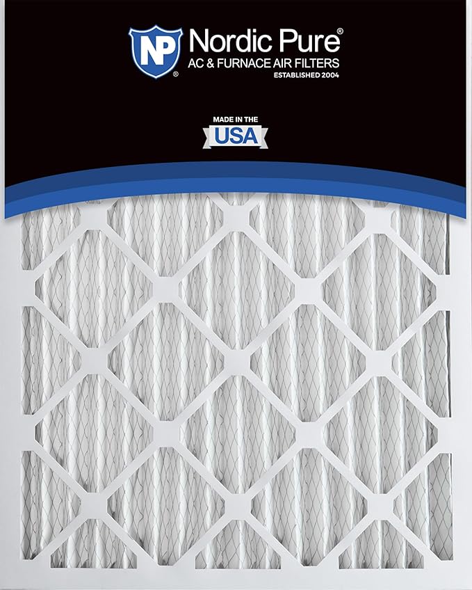 Nordic Pure 20x25x2 (Actual Size: 19 1/2 x 24 1/2 x 1 3/4) Pleated MERV 8 Air Filters 12 Pack