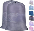 Polecasa Heavy Duty Extra Large Mesh Laundry Bags with ID Tag and Locking Drawstring Closure - 2 Pack, 30 x 36 inches - Laundry Hamper Liner, Washable Laundry Bag for Travel, Sports, Dorms (Grey)