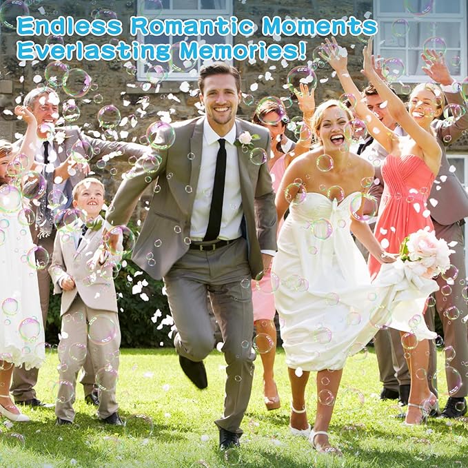 BOMOCO Bubble Gun,125 Holes Bubble Machine Bubbles for Kids Age 3-12,Bubble Blaster Gun with Bubble Solution Summer Outdoor Bubble Toys Birthday Wedding Halloween Party Favors Gifts Bubble Maker,Blue